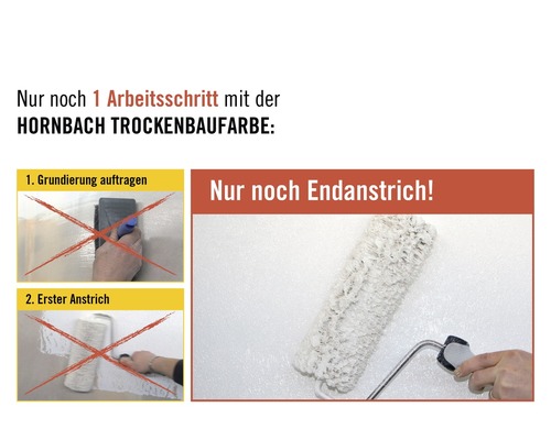 Hornbach Trockenbau Farbe: Nur noch ein Arbeitsgang, ein Endanstrich mit Farbroller