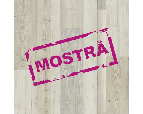 Holzboden mit dem Aufdruck Musterexemplar