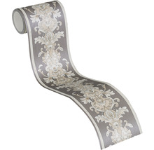 Bordüre 36730-1 Papier Ornament graphit silber 5 m x 10 cm
