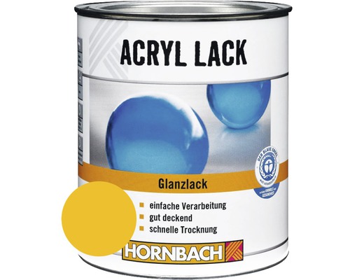HORNBACH Buntlack Acryllack glänzend goldgelb 125 ml Dose Acryllack Glanzlack von Hornbach
