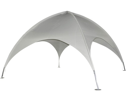 Kuppeldachpavillon Leco 5 x 5 x 3,50 m lichtgrau inkl. Befestigungsmaterial Pavillon mit gewölbtem Dach für den Garten