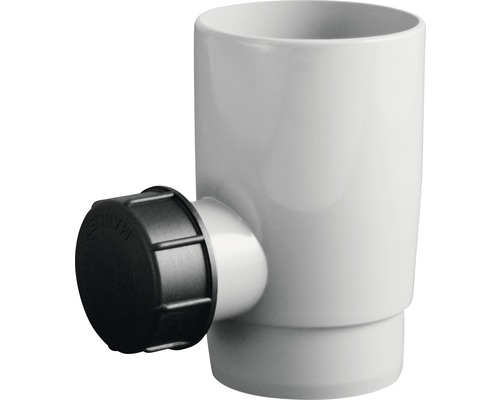 Marley Regensammler mit Anschluss 1“ Aussengewinde Fenstergrau RAL 7040 NW 53 mm Ablaufstutzen mit Verschlusskappe