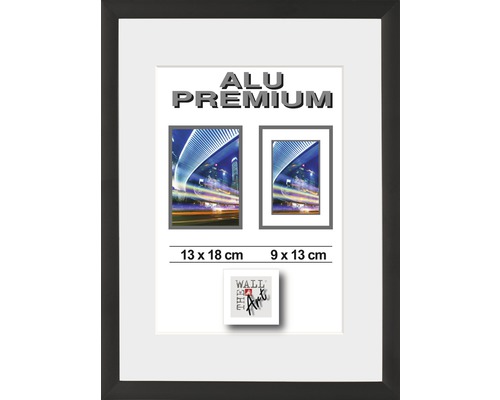 Bilderrahmen Alu Duo schwarz 13x18 cm