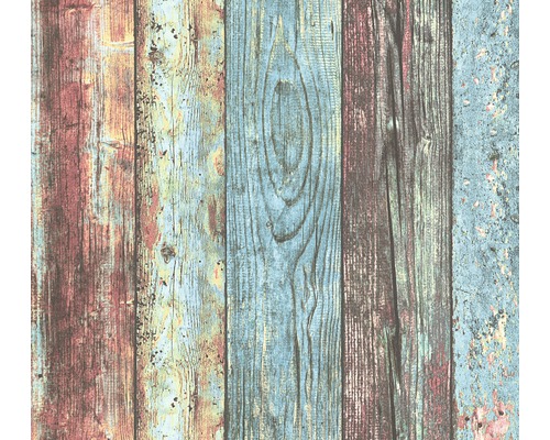 Pop.up Panel selbstklebend 36851-1 Bretterzaun blau braun Tapete mit Holzplanken-Muster
