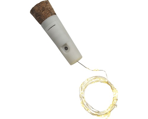 Flaschenlicht mit Korken und LED Lichterkette