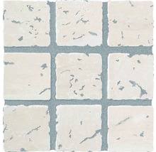 Mosaikfliese aus Travertin, bestehend aus neun quadratischen Steinen