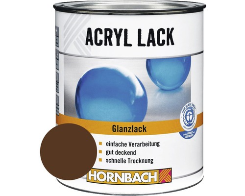 HORNBACH Buntlack Acryllack glänzend nußbraun 750 ml Acryllack Dose mit Braunton und Umweltzeichen Blauer Engel