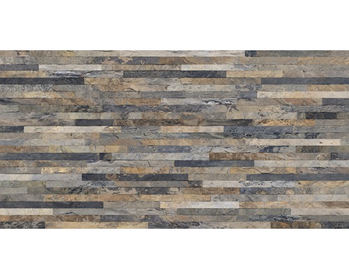Feinsteinzeug Wandfliese ARDESIA gris 32 x 62,5 cm Wandverkleidung aus Naturstein in horizontaler Streifenoptik