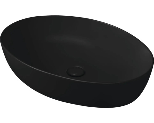 Schwarzes Aufsatzwaschbecken aus Keramik