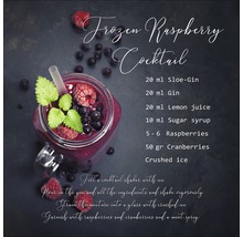 Einmachglas mit gefrorenem Himbeer-Cocktail, garniert mit Himbeeren, Cranberries und Minze