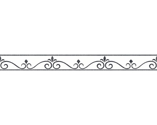 Bordüre 36999-1 selbstklebend Linienornament weiß schwarz 5 m x 5 cm