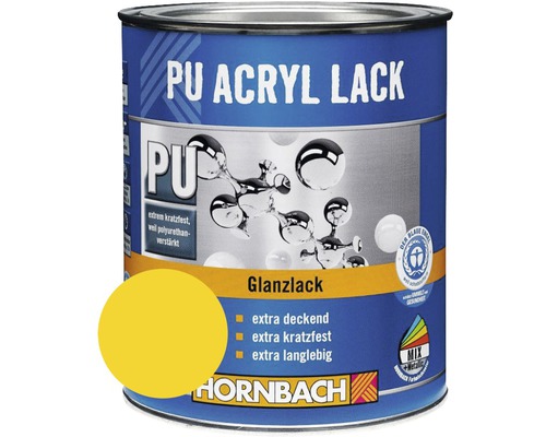 HORNBACH Buntlack PU Acryllack glänzend RAL 1021 rapsgelb 750 ml-0