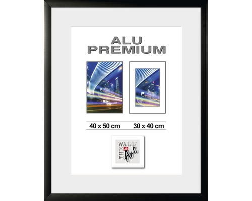 Bilderrahmen Alu Quattro schwarz 40x50 cm