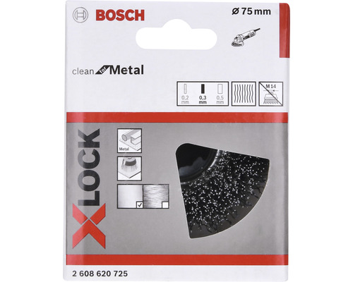 Bosch X-Lock Drahtbürste, 75 mm Durchmesser