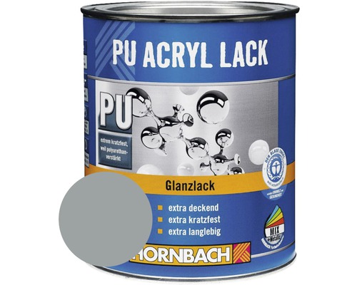 HORNBACH Buntlack PU Acryllack glänzend RAL 7001 silbergrau 125 ml