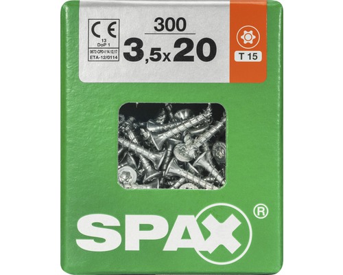 Spax Universalschraube T-STAR plus Senkkopf TX Vollgewinde 3,5x20 mm WIROX 300 Stück SPAX Universalschrauben 3,5 x 20 Millimeter, 300 Stück Packung