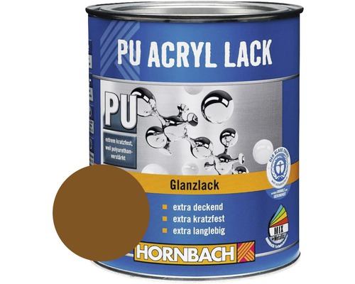 HORNBACH Buntlack PU Acryllack glänzend RAL 8003 lehmbraun 750 ml