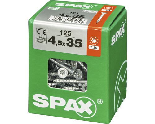 Spax Universalschrauben 4,5x35 Millimeter, 125 Stück im Karton