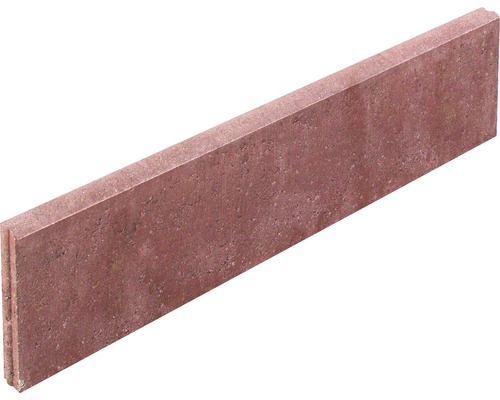 Beton Rasenbordstein rot beidseitig abgerundet 100 x 5 x 25 cm