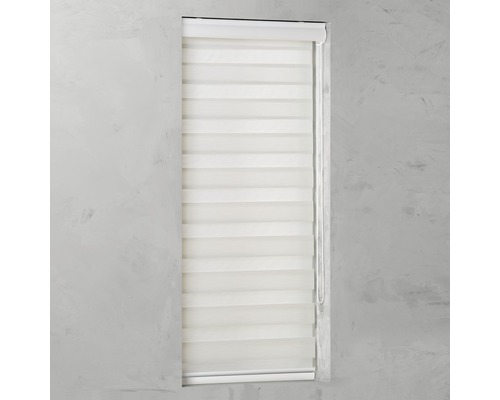 SOLUNA Doppelrollo Ikaria D-R13 mit weißer Kassette weiß 60x175 cm Fensterrollo mit horizontalen Streifen zur Lichtregulierung