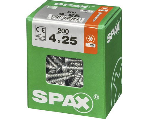 Spax Schrauben 4 x 25 Millimeter, 200 Stück
