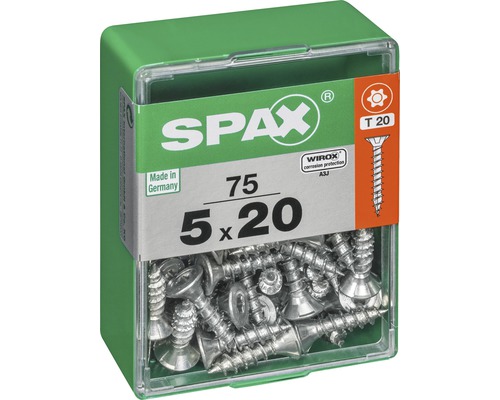 Spax Senkkopfschrauben, 5x20 Millimeter, 75 Stück in einer Packung