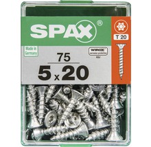 Spax Senkkopfschrauben 5x20 Millimeter in einer Verpackung mit 75 Stück