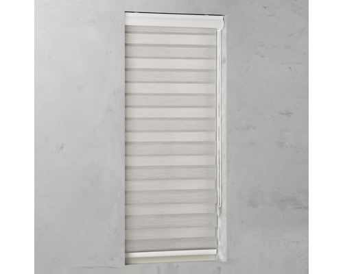 SOLUNA Doppelrollo Ikaria D-R14 mit weißer Kassette grau 60x175 cm