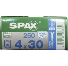 Verpackung Spax Schrauben 4x30 Millimeter, 250 Stück, Edelstahl rostfrei