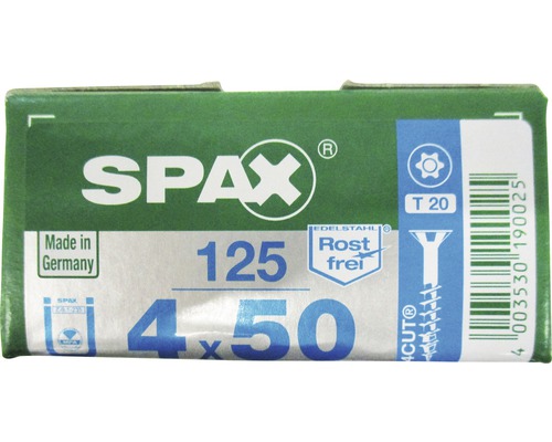 SPAX Schrauben Packung mit Rostfrei Siegel