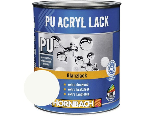 HORNBACH Buntlack PU Acryllack glänzend barytweiß 750 ml-0