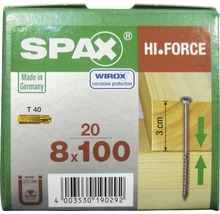 Verpackung Spax Hi.Force Schrauben 8x100 Millimeter, 20 Stück