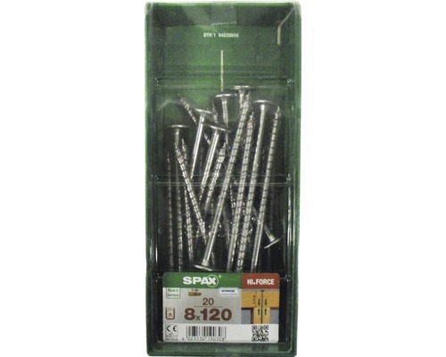 Spax Holzbauschraube HI.FORCE T-STAR plus Tellerkopf TX Vollgewinde 8x120 mm WIROX 20 Stück SPAX Universalschrauben 8x120 Millimeter, 20 Stück