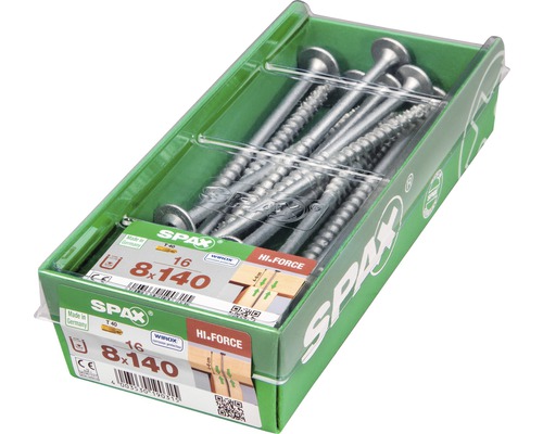 Spax Universalschrauben 8 x 140 Millimeter im grünen Behälter