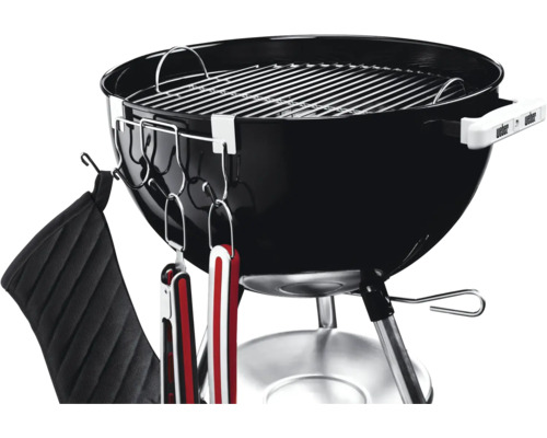 Kugelgrill mit Grillrost, Besteckhaltern und Topflappen