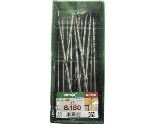 Spax Holzbauschraube HI.FORCE T-STAR plus Tellerkopf TX Teilgewinde 8x180 mm WIROX 16 Stück Spax Schrauben 8x180 Millimeter Packung