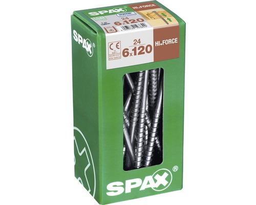 Spax Holzbauschraube HI.FORCE T-STAR plus Tellerkopf TX Teilgewinde 6x120 mm WIROX 24 Stück Spax Hi-Force Schrauben, 6 x 120 Millimeter, 24 Stück in Verpackung