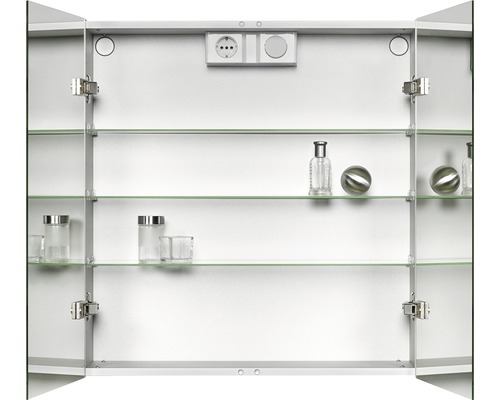 Spiegelschrank Jokey Lyndalu aluminium 65x68 cm IP20 | HORNBACH | Spiegelschränke