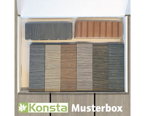 Konsta Musterbox mit verschiedenen Terrassendielen