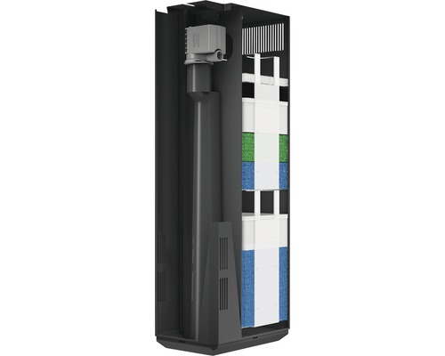 Innenansicht eines Aquariums mit Filtersystem