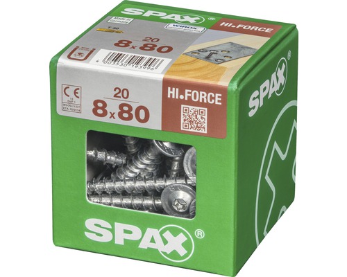 Spax Hi-Force Schrauben, 8x80 Millimeter, 20 Stück in einer Packung
