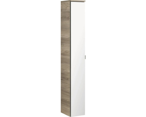 Hochschrank FACKELMANN Luxor Steinesche 20x140 cm 79870 Badezimmer Hochschrank mit Tür und Holzoptik