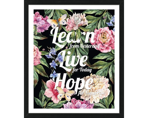 Gerahmtes Bild Learn-Live-Love 55x65 cm