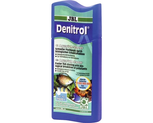 JBL Denitrol Aquarium Starter für Süß- und Meerwasser in blauer Flasche