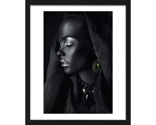 Gerahmtes Bild Black Jewelry Face l 55x65 cm