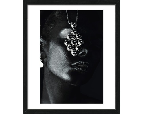 Gerahmtes Bild Black Jewelry Face ll 55x65 cm
