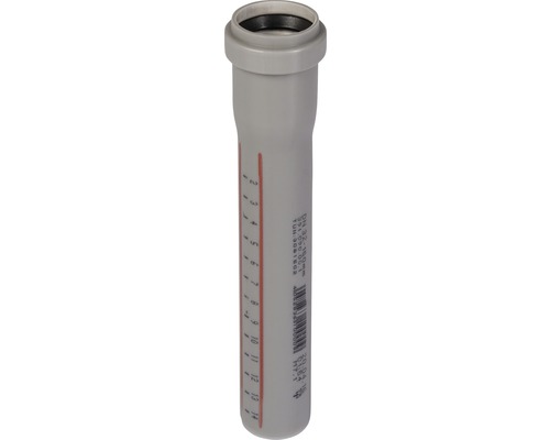 HT Rohr DN 32 mm L = 1000 mm Graues Fallrohr mit Markierungen zur Rohrabschneidung