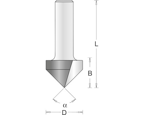 Kegelsenker mit Winkelangabe
