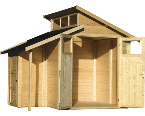 Holzgartenhaus mit Doppeltür und Oberlicht