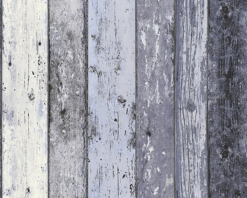 Vliestapete 8550-60 Best of Wood'n Stone Bretterzaun blau Tapete mit Holzplankenoptik